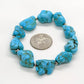 Native American BEADED Turquoise Bracelet. RAW polished turquoise bead st(11/30)