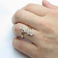 14k Heart and diamond ring. Tiny Heart multiple heart ring love beat ring. Dainty skinny stacking stacked ring. st(109/25)
