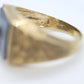 10k Hematite Intaglio Roman Greek soldier, Centurion Mirror Double Signet Ring. 10k gold Heavy Carved Warrior Gents or Mens ring.st161