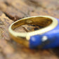 18k Lapis Lazuli and Diamond Ring. Lapis and Center DAISY Diamond Band. Very unique. St(345) Sz6