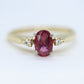 Natural Ruby Diamond Ring. 14k Ruby Solitaire engagement ring. Oval ruby Gold ring. Diamonds. RUBY Engagement ring. st(126/50)
