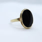 10k Onyx Oval ring. 10k gold onyx bezel set ring. Antique Mourning Ring. st(126/50)