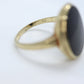 10k Onyx Oval ring. 10k gold onyx bezel set ring. Antique Mourning Ring. st(126/50)