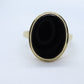 10k Onyx Oval ring. 10k gold onyx bezel set ring. Antique Mourning Ring. st(126/50)