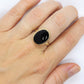 10k Onyx Oval ring. 10k gold onyx bezel set ring. Antique Mourning Ring. st(126/50)
