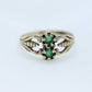 JR Wood 10K Band. Vintage Jr Wood and Sons Emerald Victorian claw Wedding Band Sz7.25 st(48/87)