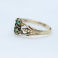 JR Wood 10K Band. Vintage Jr Wood and Sons Emerald Victorian claw Wedding Band Sz7.25 st(48/87)