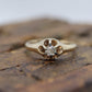 Antique Belcher Set Diamond 14k Filigree ring. 1/4ct Victorian Prong Diamond Ring Women Buttercup diamond sz 8 st(126/50)
