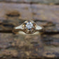 Antique Belcher Set Diamond 14k Filigree ring. 1/4ct Victorian Prong Diamond Ring Women Buttercup diamond sz 8 st(126/50)