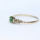 Antique 10k Victorian Emerald and Diamond Claw set ring. Antique dainty emerald diamond ring. st(172/50)