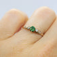 Antique 10k Victorian Emerald and Diamond Claw set ring. Antique dainty emerald diamond ring. st(172/50)