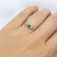 Antique 10k Victorian Emerald and Diamond Claw set ring. Antique dainty emerald diamond ring. st(172/50)