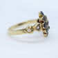 14k Sapphire Diamond Halo Bypass ring. 14k Sapphire CLUSTER marquise shape diamond heart. st(172/50)