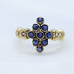 14k Sapphire Diamond Halo Bypass ring. 14k Sapphire CLUSTER marquise shape diamond heart. st(172/50)