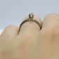 14k Round Diamond Solitaire Ring . Petite 1/4ct Diamond Engagement Ring. White Gold Diamond. st(97/75)