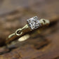 Art Deco Diamond ring. 14k Yellow and PLATINUM Square table. st(138)