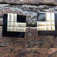 14k Carved Onyx Square Earrings. 14k Peter Brams Carved Gemstone Stud PBD earrings. st(51/75)