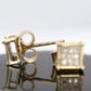 10k Diamond Pave stud earrings. 10k Square Pave Diamond Jewelry. st(63/25)