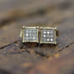 10k Diamond Pave stud earrings. 10k Square Pave Diamond Jewelry. st(63/25)