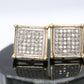 10k Diamond Pave stud earrings. 10k Square Pave Diamond Jewelry. st(46)