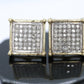 10k Diamond Pave stud earrings. 10k Square Pave Diamond Jewelry. st(46)