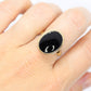 10k Onyx Oval ring. 10k gold onyx bezel set ring. Antique Mourning Ring. st(126/50)