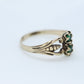 JR Wood 10K Band. Vintage Jr Wood and Sons Emerald Victorian claw Wedding Band Sz7.25 st(48/87)
