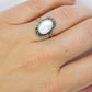 Victorian MOP Set ring. Antique 8k Gold and Sterling Silver with Mother of Pearl and Marcasite Halo ring. st(93)