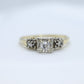 Art Deco Diamond Solitaire Ring. 14k Gold European Cut diamond  engagement Ring. KEEPSAKE engagement ring. st(97/75)
