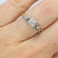Art Deco Diamond Solitaire Ring. 14k Gold European Cut diamond  engagement Ring. KEEPSAKE engagement ring. st(97/75)