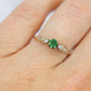 Antique 10k Victorian Emerald and Diamond Claw set ring. Antique dainty emerald diamond ring. st(172/50)