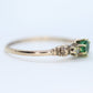 Antique 10k Victorian Emerald and Diamond Claw set ring. Antique dainty emerald diamond ring. st(172/50)