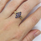 14k Sapphire Diamond Halo Bypass ring. 14k Sapphire CLUSTER marquise shape diamond heart. st(172/50)