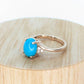 10k Large Turquoise Cabochon and Diamond Ring. 14k Aquamarine Turquoise Ring (74/75)