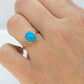 10k Large Turquoise Cabochon and Diamond Ring. 14k Aquamarine Turquoise Ring (74/75)