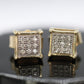 10k Diamond Pave stud earrings. 10k Square Pave Diamond Jewelry. st(63/25)