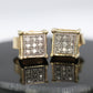 10k Diamond Pave stud earrings. 10k Square Pave Diamond Jewelry. st(63/25)