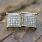 10k Diamond Pave stud earrings. 10k Square Pave Diamond Jewelry. st(46)