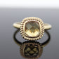 14k Citrine cushion Faceted  Ring. Citrine Bezel set cocktail statement ring. st(78)