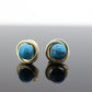 14k Turquoise round Bead STUD earrings. Turquoise SPHERE Ball Earrings. ST(25)