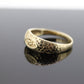 Christian FISH ichthys ichthus Textured Wide Dome 10k Yellow Gold Band. 10k Engraved and Textured ring. st(103/50)