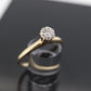 Diamond Daisy Elevated on Ring. 14K Diamond Daisy. Vintage Diamond Flower Setting ring. st(80/50)