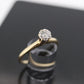 Diamond Daisy Elevated on Ring. 14K Diamond Daisy. Vintage Diamond Flower Setting ring. st(80/50)