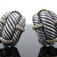 David Yurman Sterling and 14k Gold Heavy CABLE Drop Earrings. NON pierced Clip On David Yurman earrings st(100)