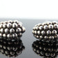 LAGOS Caviar Earrings. Sterling Silver Bubbly Heavy Clip ON Non Pierced Huggie Earrings. (st250)