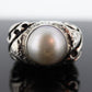 Dian Malouf RING. Mabe Pearl Heavy sterling Silver Signet Ring DLM Collection (st119)