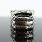 Dian Malouf RING. Triple Three Stacked Rings. Heavy sterling Silver and 14k Signet Rings DLM Collection (st114)