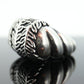Heavy MODERNIST sterling Silver 925 Signet Rings. FERN leaves High Dome. Potential Dian Malouf DLM Collection (st114)