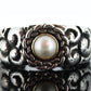 Dian Malouf Cuff Bracelet. Mabe Pearl Heavy sterling Silver and 14k Gold Cuff Bangle Bracelet DLM Collection (st119)