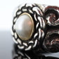 Dian Malouf Cuff Bracelet. Mabe Pearl Heavy sterling Silver and 14k Gold Cuff Bangle Bracelet DLM Collection (st119)